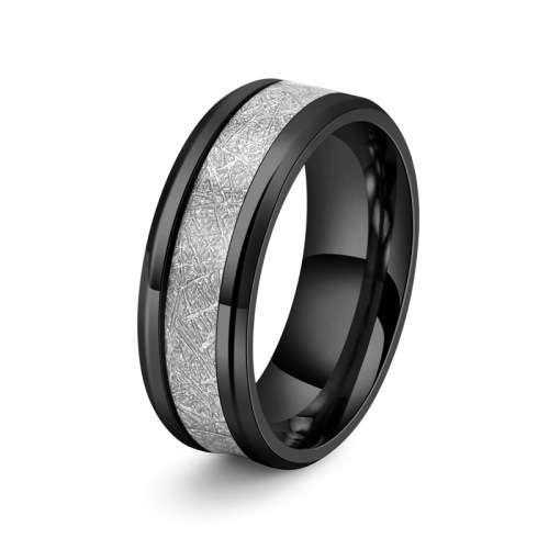WOW!!! Mens Meteorite Design Black Titanium Wedding Band. Ring Size 11